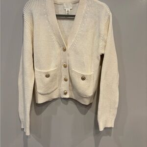H&M Cream Button-Up Cardigan
